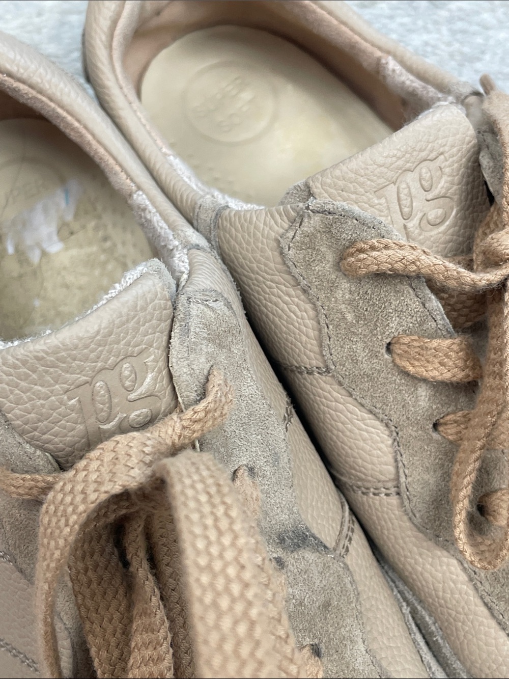 New Paul Green Chantel Sneaker Low Top Lace Up Almond Combo Leather Suede US 9.5 - Picture 11 of 15